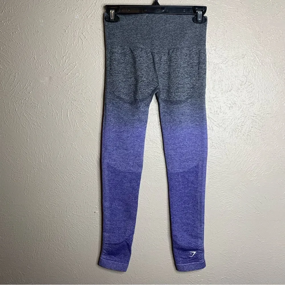 Gymshark‎ seamless ombre high waisted leggings gray blue